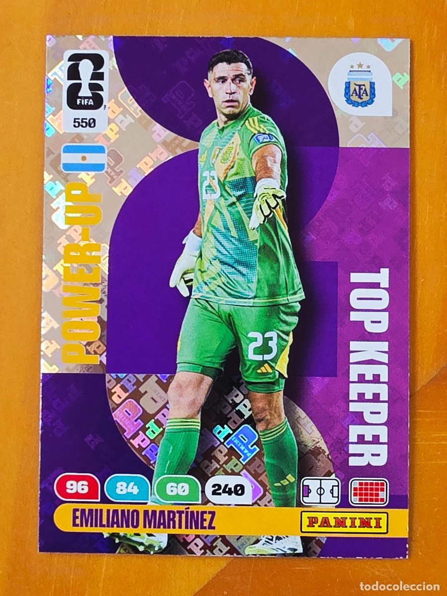 Cromos de f&uacute;tbol: 550 Emiliano Dibu Mart&iacute;nez, Argentina, Power-Up Top Keeper, Adrenalyn XL Fifa World Cup 2026 Mundial