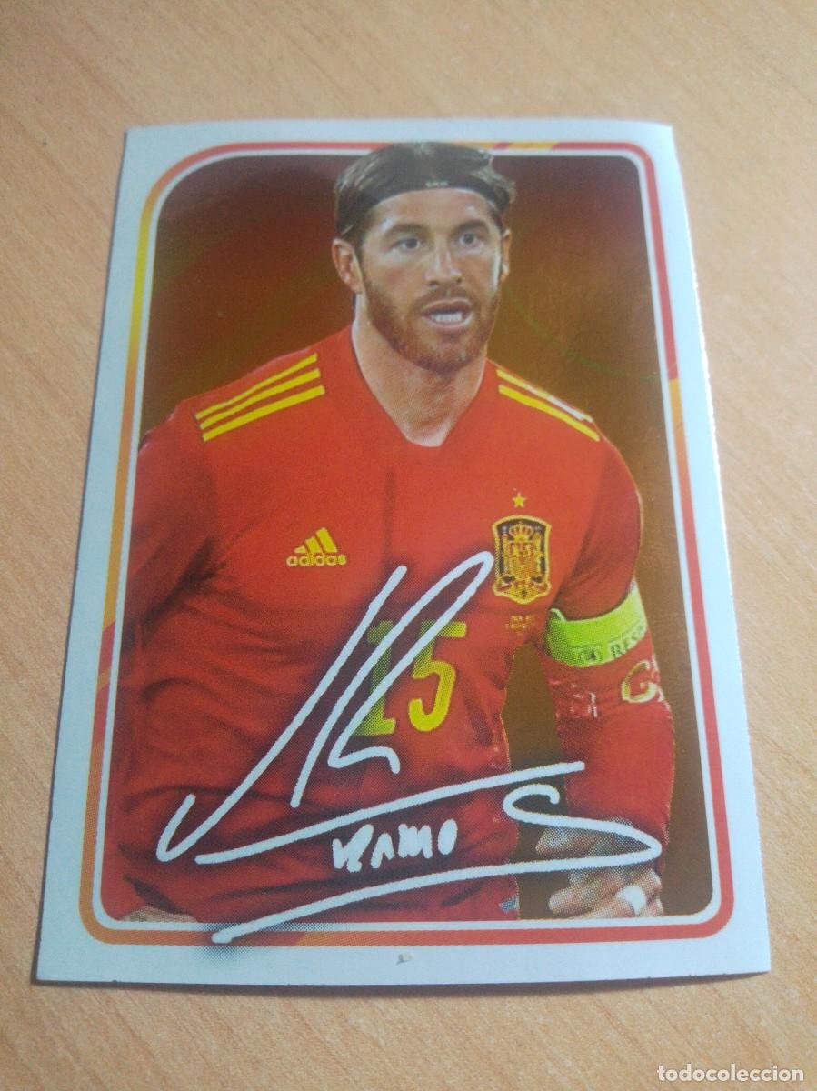 Cromos de f&uacute;tbol: 28 SERGIO RAMOS FIRMA IMPRESA ESPA&Ntilde;A COLECCION OFICIAL SELECCI&Oacute;N ESPA&Ntilde;OLA 21 2021 CARREFOUR PANINI