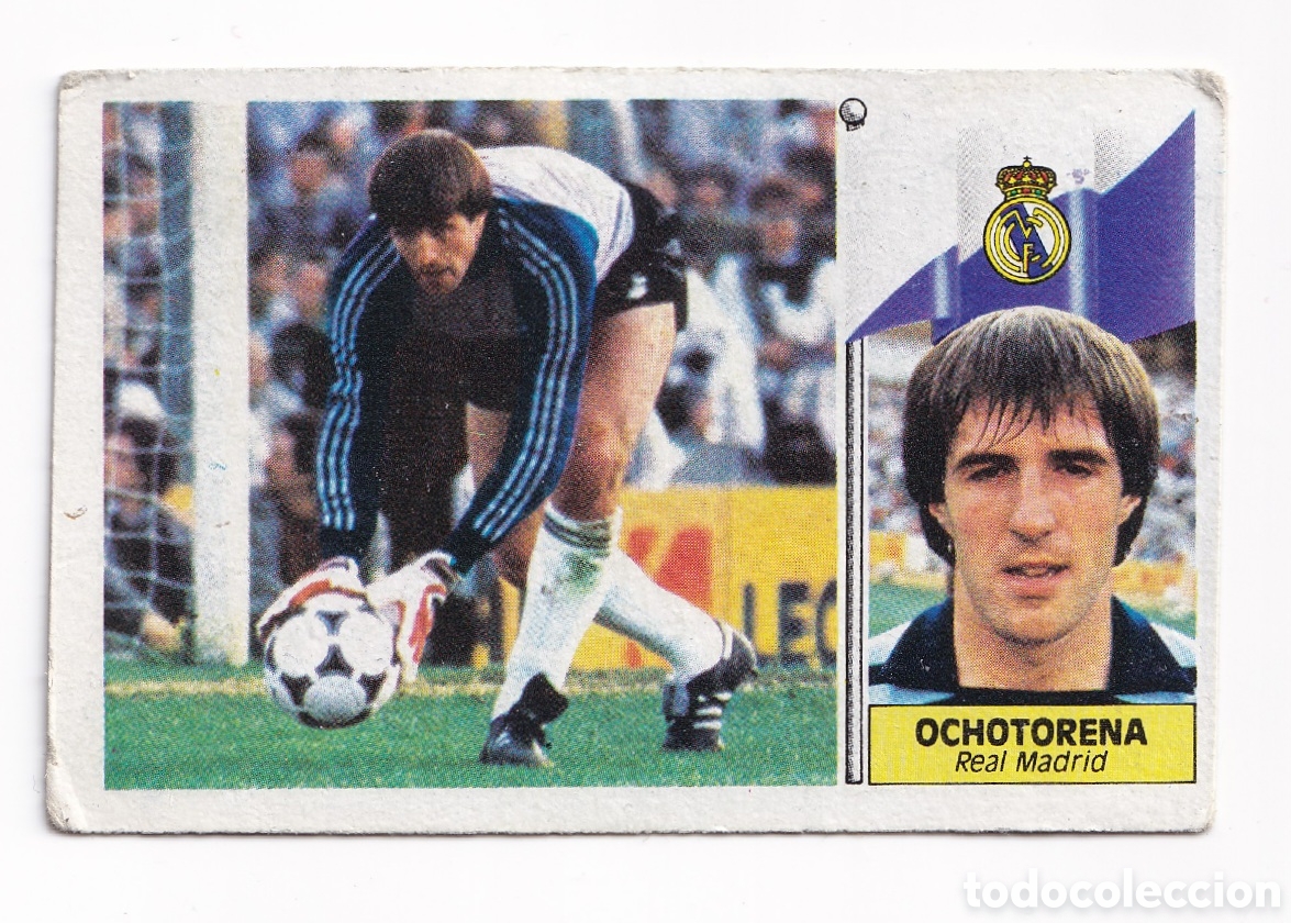 Fu&szlig;ball-Sticker: Cromo f&uacute;tbol portero Ochotorena Real Madrid 1986 1987 Ediciones Este