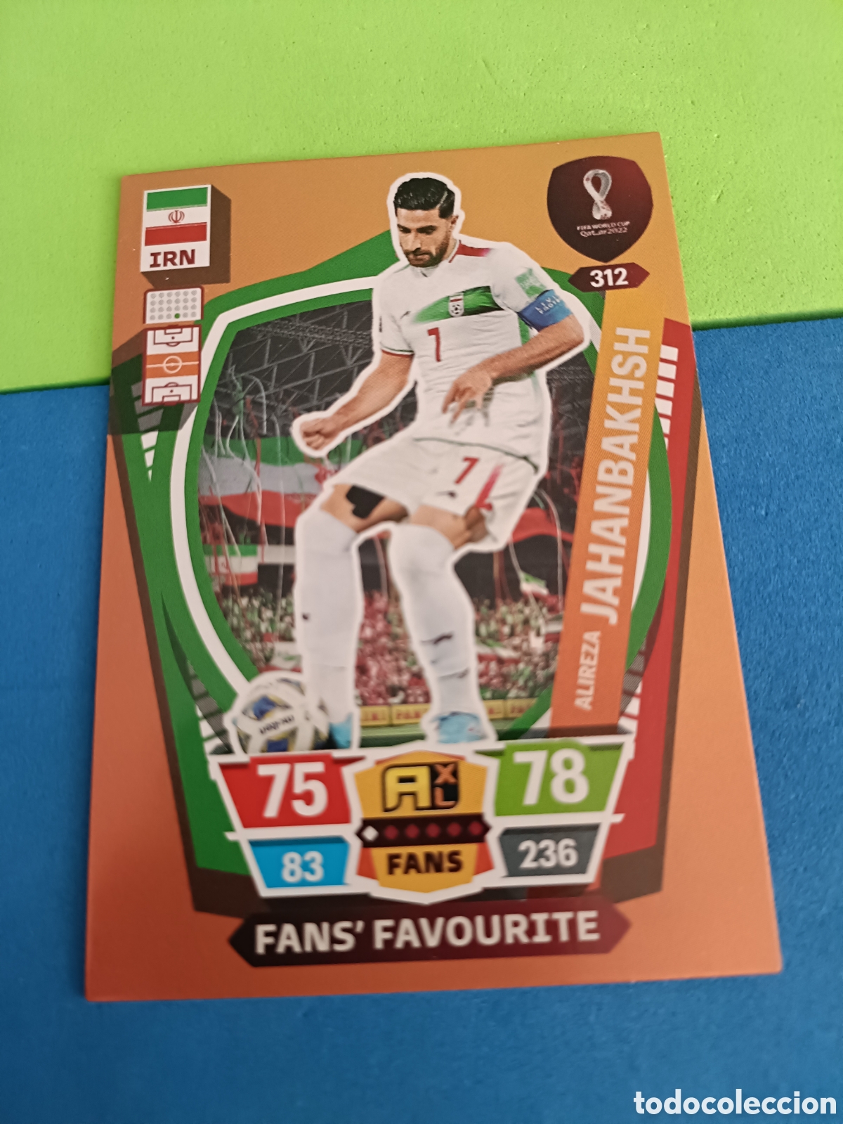 Cartes &agrave; collectionner de Football: ADRENALYN XL FIFA WORLD CUP QATAR 22 23 2022 2023 Mundial -&nbsp; Fans Favourite 312 Jahanbakhsh