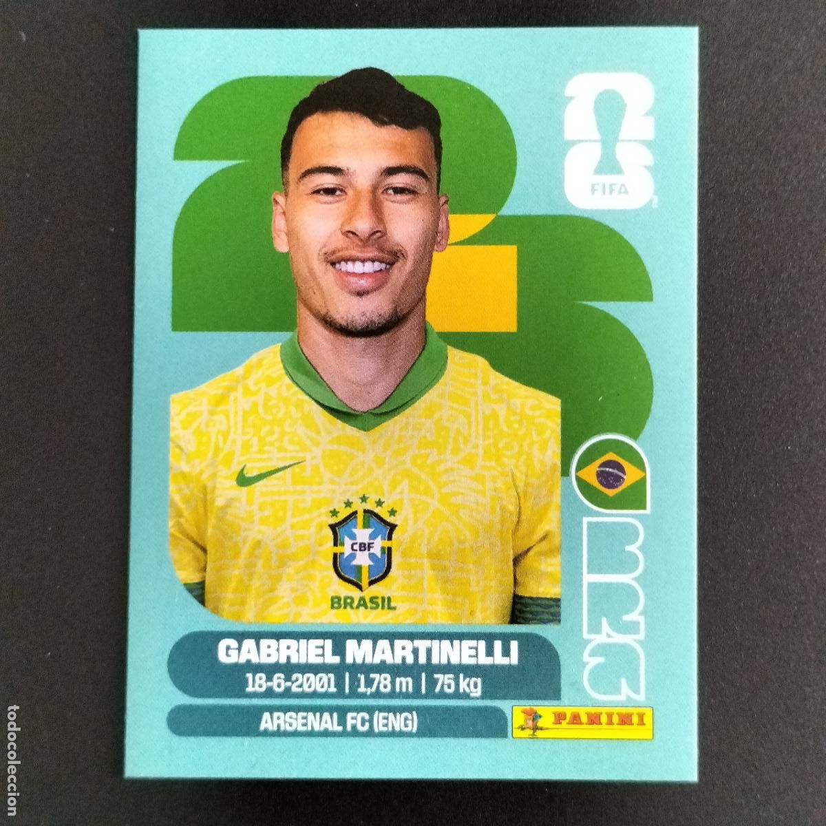Cromos de f&uacute;tbol: BRA 18 GABRIEL MARTINELLI BRASIL CROMOS STICKER MUNDIAL 26 2026 FIFA WORLD CUP PANINI