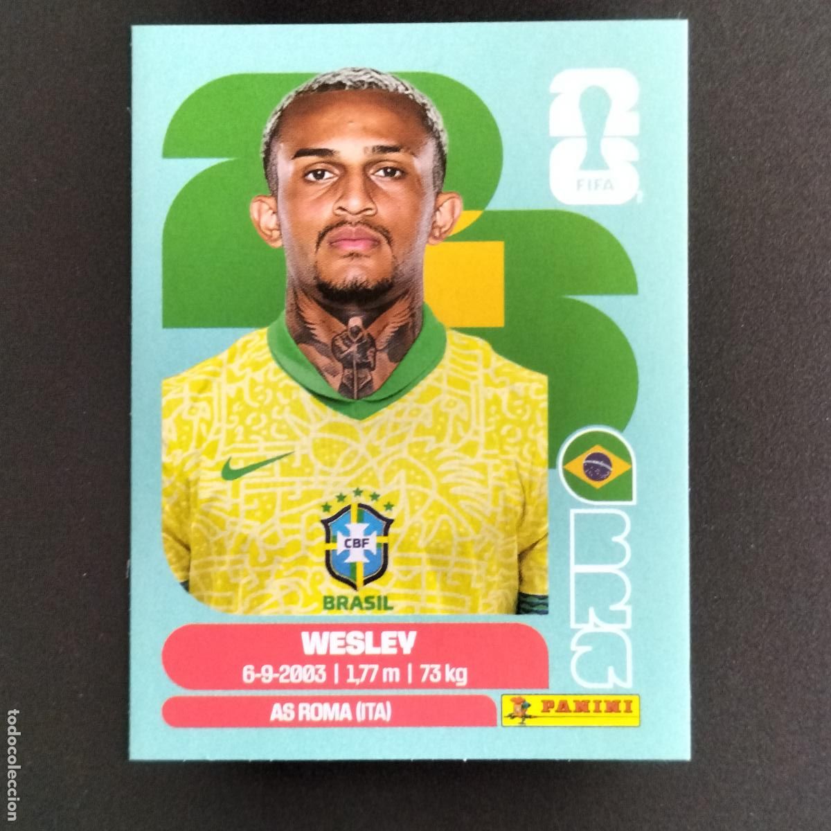 Cromos de f&uacute;tbol: BRA 8 WESLEY BRASIL CROMOS STICKER MUNDIAL 26 2026 FIFA WORLD CUP PANINI