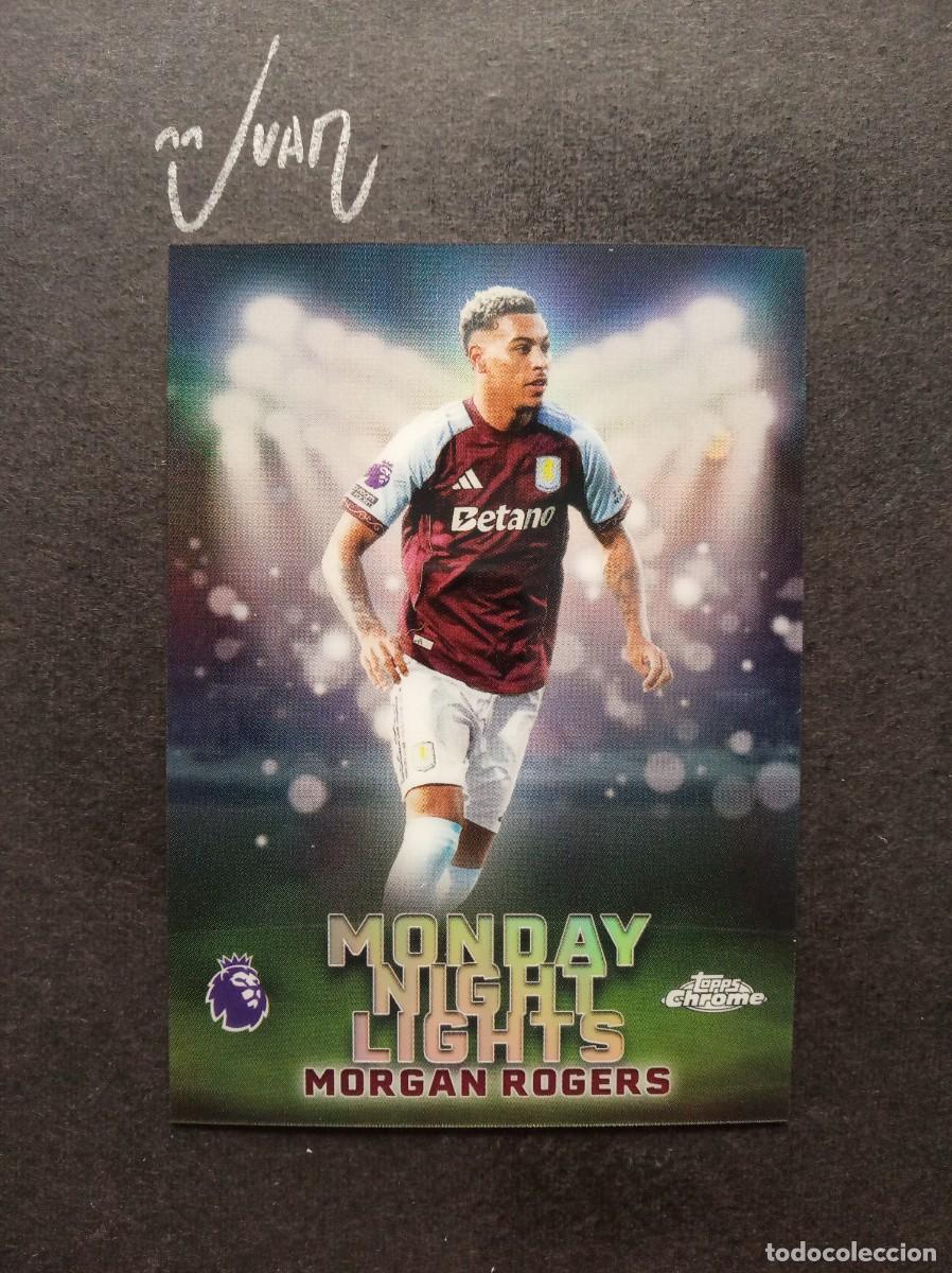Fu&szlig;ball-Sticker: 11 MONDAY NIGHT LIGHTS MORGAN ROGERS ASTON VILLA INGLATERRA ⚽ TOPPS &reg; CHROME PREMIER 2025 2026 25 26
