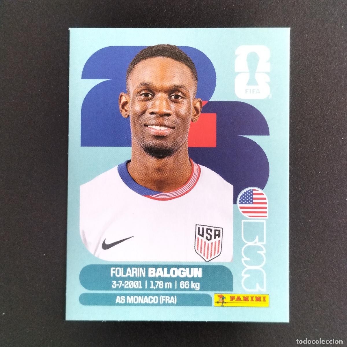 Cromos de f&uacute;tbol: USA 20 FOLARIN BALOGUN ESTADOS UNIDOS CROMOS STICKER MUNDIAL 26 2026 FIFA WORLD CUP PANINI
