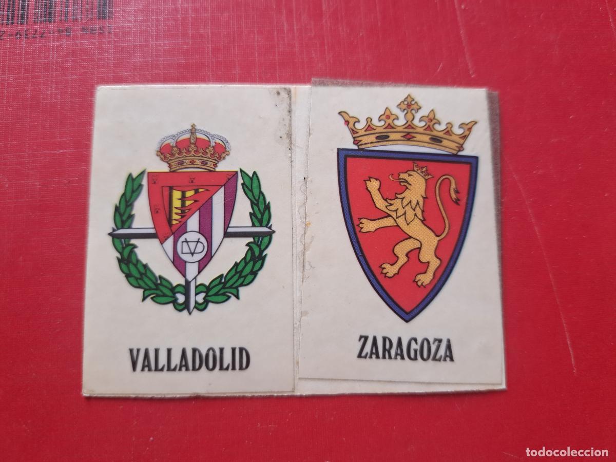 Cromos de f&uacute;tbol: PANINI 90 ESCUDO VALLADOLID Y ZARAGOZA SIN PEGAR