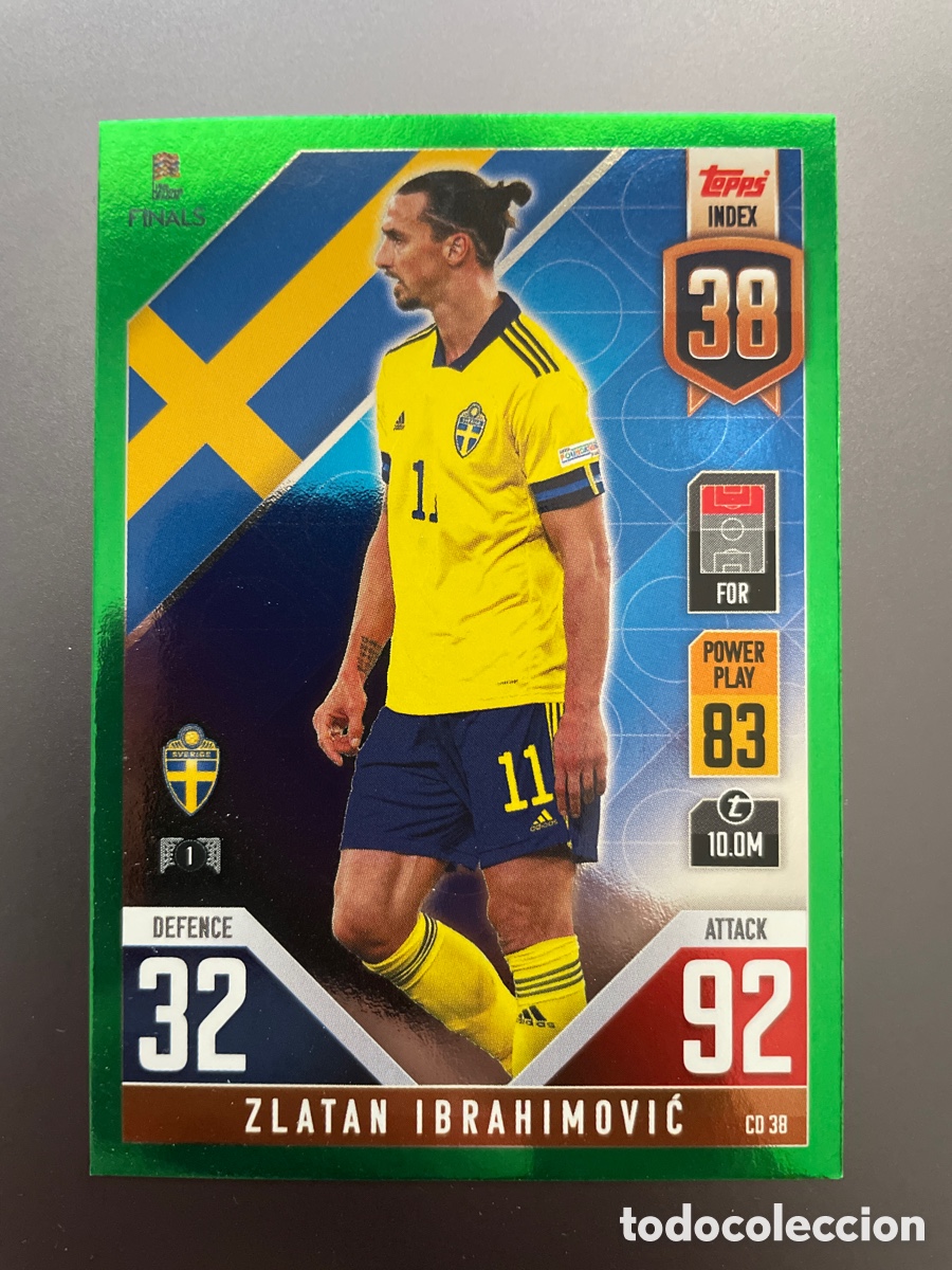Cromos de f&uacute;tbol: Ibrahimovic CD 38 Green Paralela Topps Match Attax Road to Finals UEFA Nations League 2022-23 Suecia