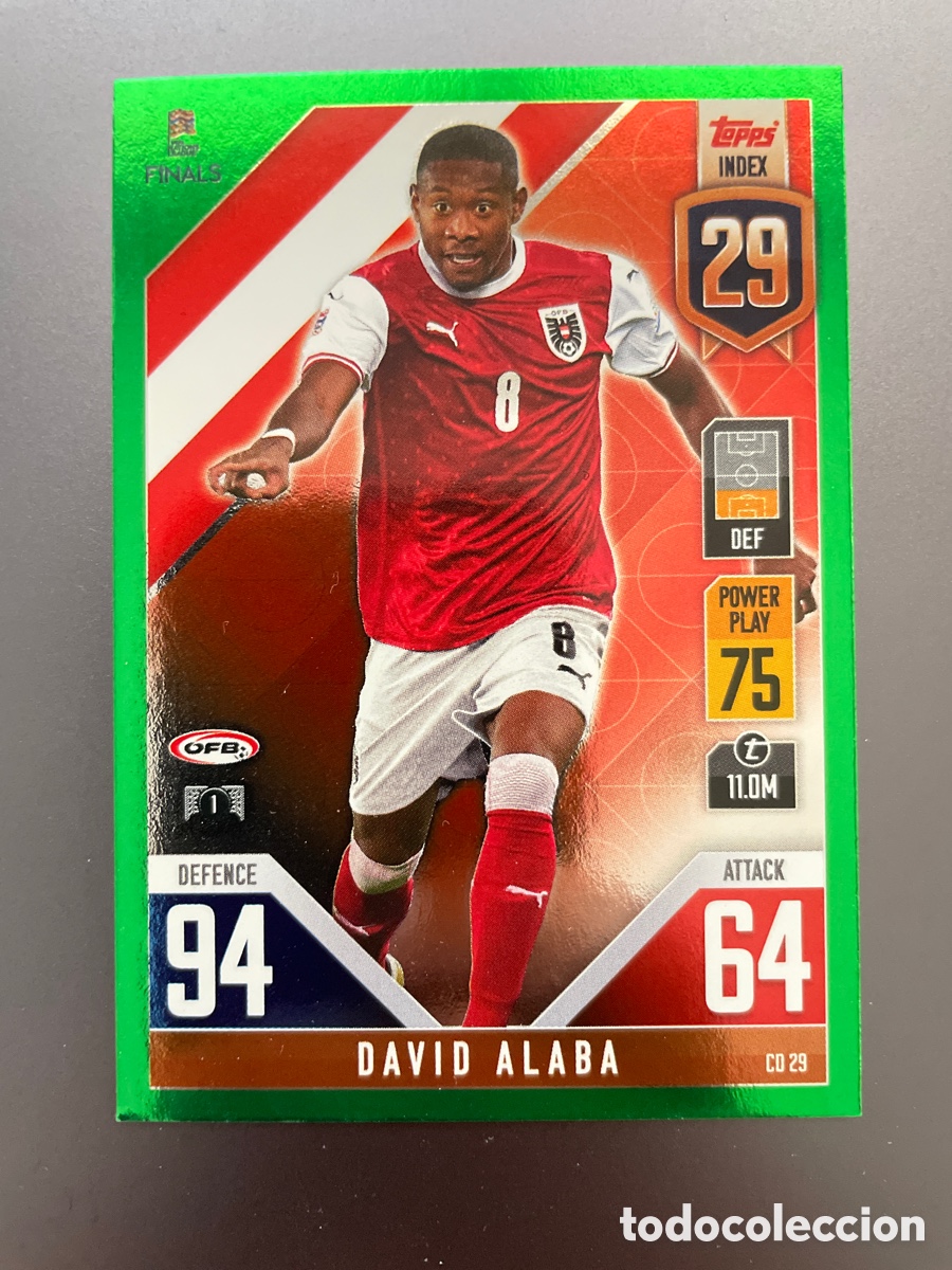 Cromos de f&uacute;tbol: Alaba CD29 Green Paralela Topps Match Attax Road to Finals UEFA Nations League 2022-23 Austria