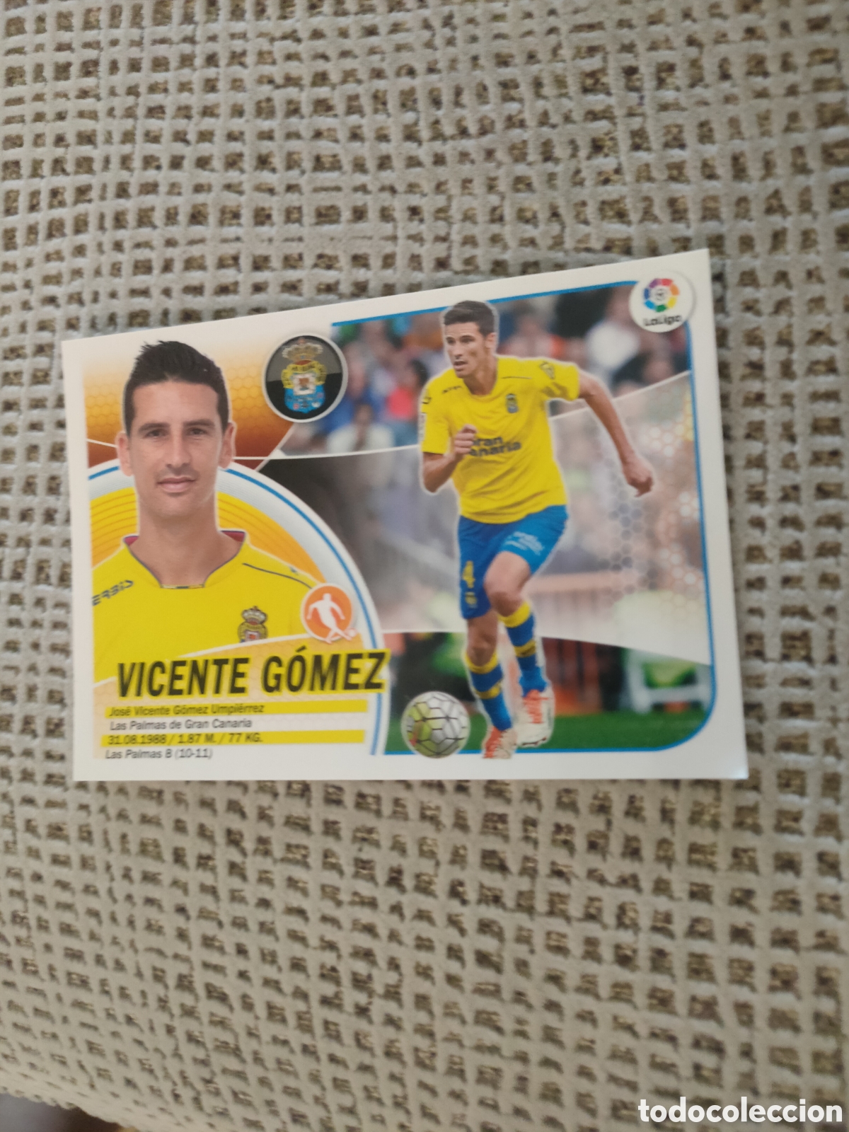 Cromos de f&uacute;tbol: 11 Vicente G&oacute;mez, UD Las Palmas, viejo La Liga este 2016 2017