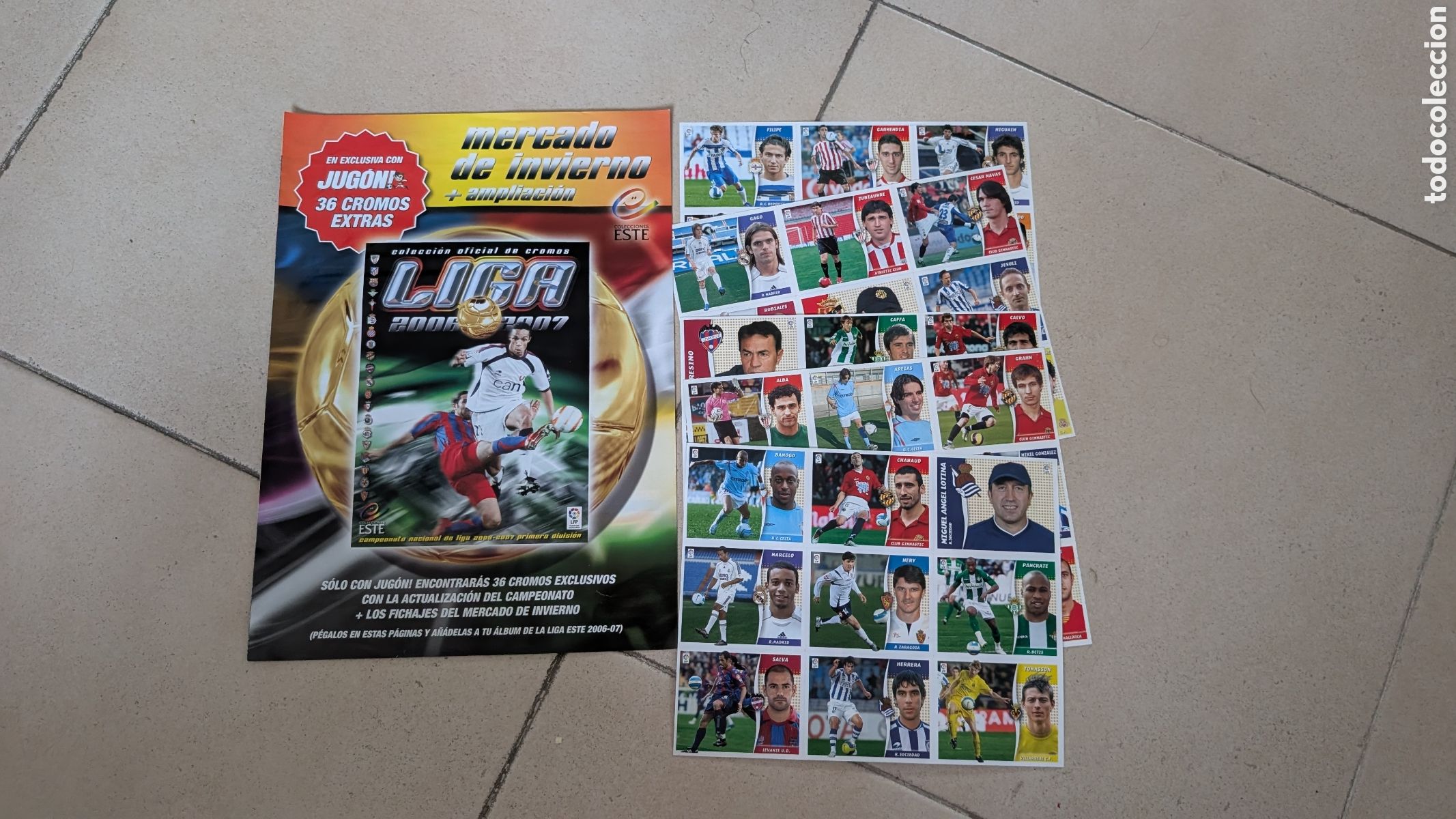 Cromos de f&uacute;tbol: MERCADO INVIERNO COMPLETO LOS 45 CROMOS EDITADO LIGA ESTE 2006/07 06 07 NUNCA PEGADO + HOJAS VAC&Iacute;AS