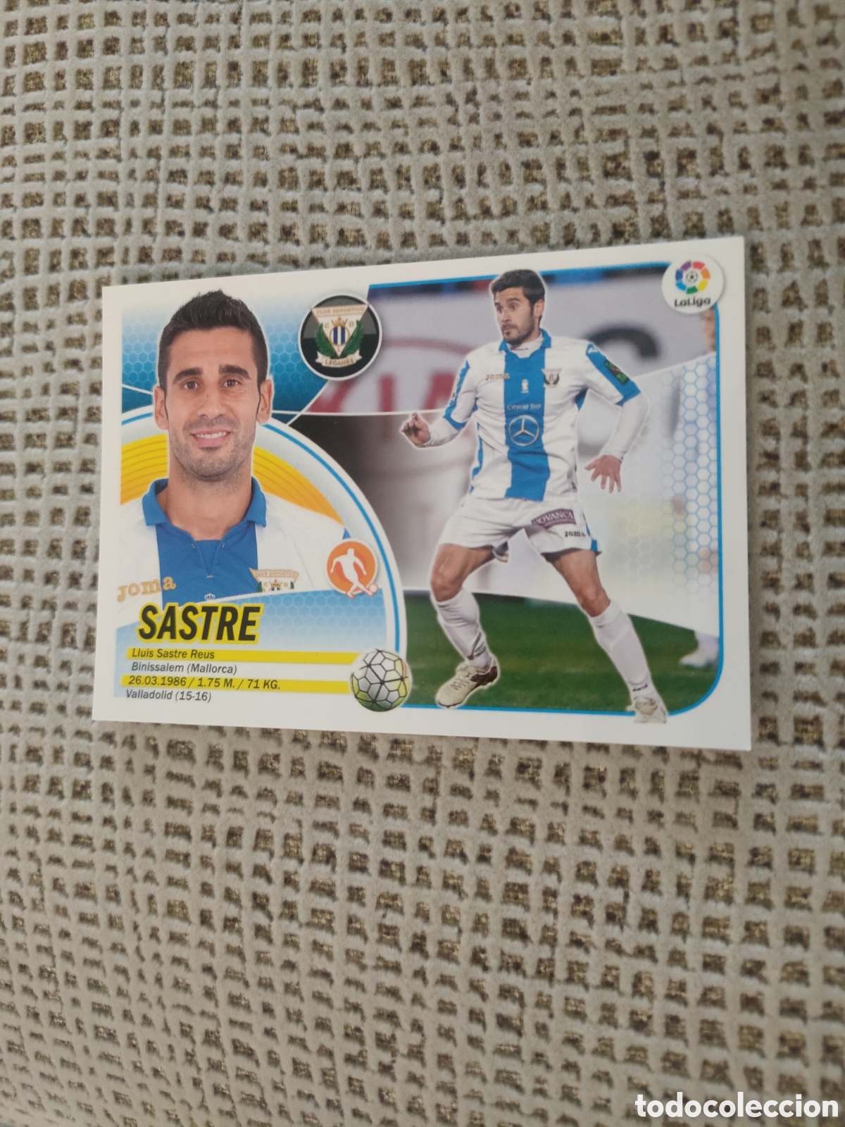 Cromos de f&uacute;tbol: SASTRE DEL C.D. LEGAN&Eacute;S LIGA ESTE 2016-2017