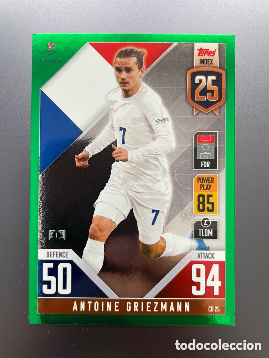 Football Stickers: Griezmann CD25 Green Paralela Topps Match Attax Road to Finals UEFA Nations League 2022-23 Francia