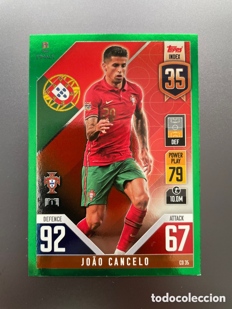 Football Stickers: Joao Cancelo CD35 Green Paralela Topps Match Attax Road to Finals UEFA Nations League 2022-23 Portug