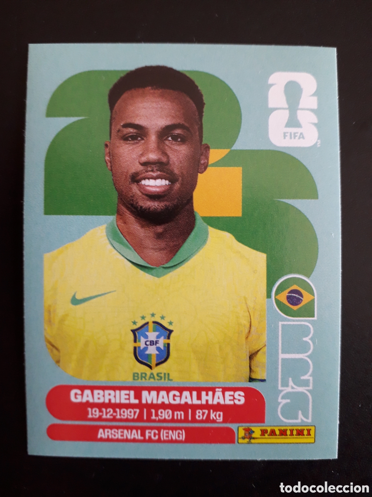 Cromos de f&uacute;tbol: GABRIEL MAGALH&Atilde;ES BRASIL BRA 6 MUNDIAL F&Uacute;TBOL 2026 FIFA WORLD CUP PANINI SIN PEGAR PEDIDO M&Iacute;NIMO 3&euro;.