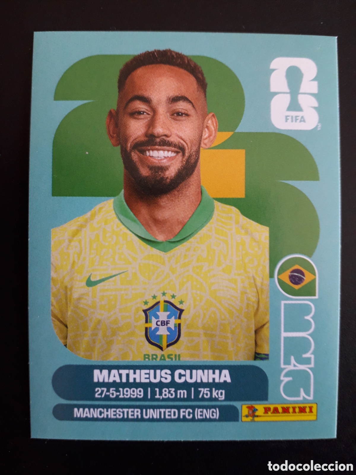 Fu&szlig;ball-Sticker: MATHEUS CUNHA BRASIL BRA 17 MUNDIAL F&Uacute;TBOL 2026 FIFA WORLD CUP PANINI SIN PEGAR PEDIDO M&Iacute;NIMO 3&euro;