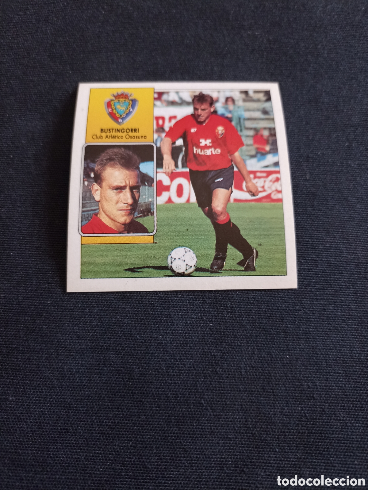Fu&szlig;ball-Sticker: Bustingorri ( Club Atl&eacute;tico Osasuna ). Liga este 92-93. Nunca pegado
