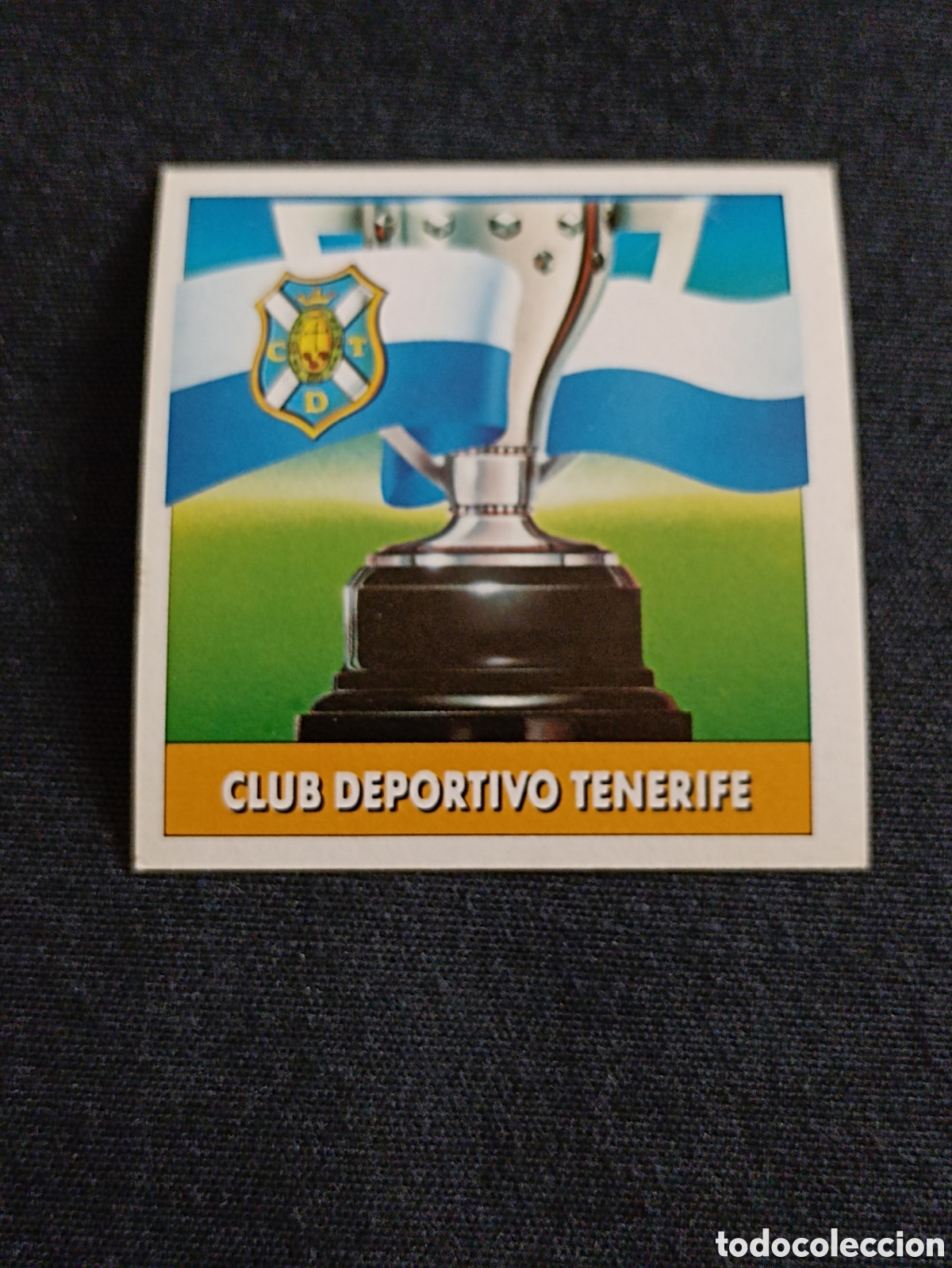 Cromos de f&uacute;tbol: Escudo y Bandera ( Club Deportivo Tenerife ). Liga este 92-93. Nunca pegado