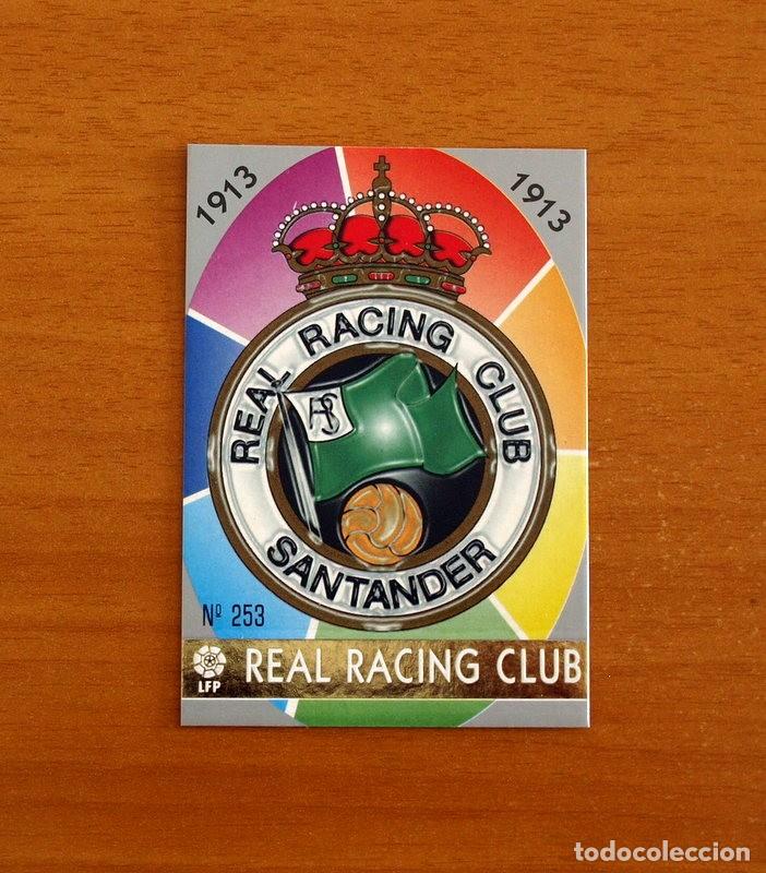 Fu&szlig;ball-Sticker: Racing de Santander - N&ordm; 253 Escudo - Mundicromo ficha de la Liga 1997-1998, 97-98