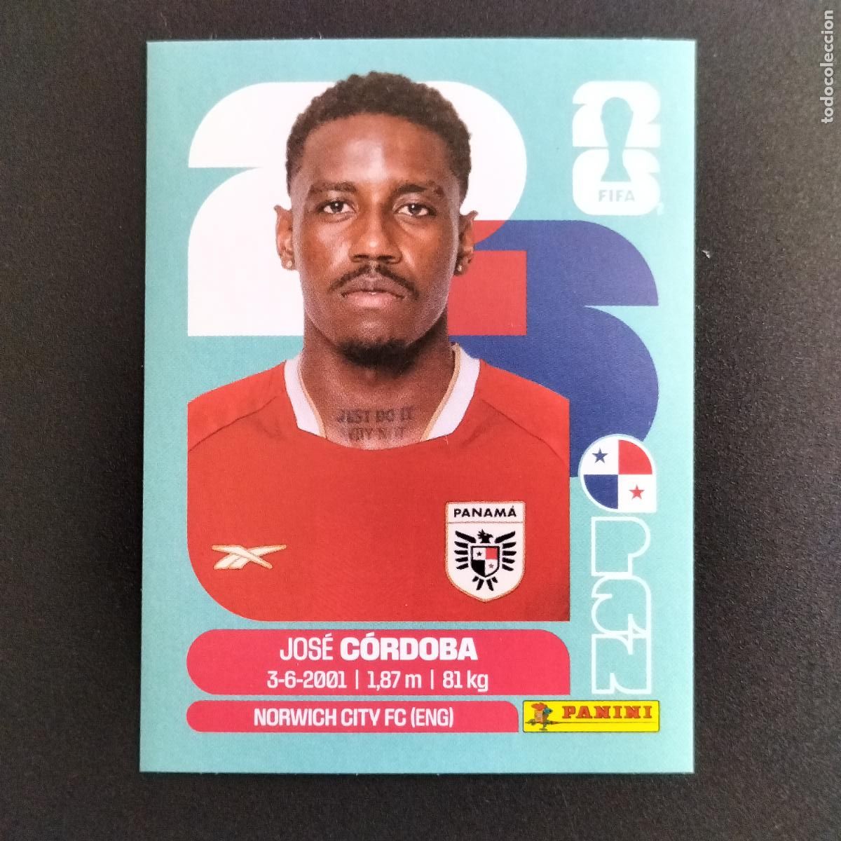 Cromos de f&uacute;tbol: PAN 8 JOSE CORDOBA PANAMA CROMOS STICKER MUNDIAL 26 2026 FIFA WORLD CUP PANINI