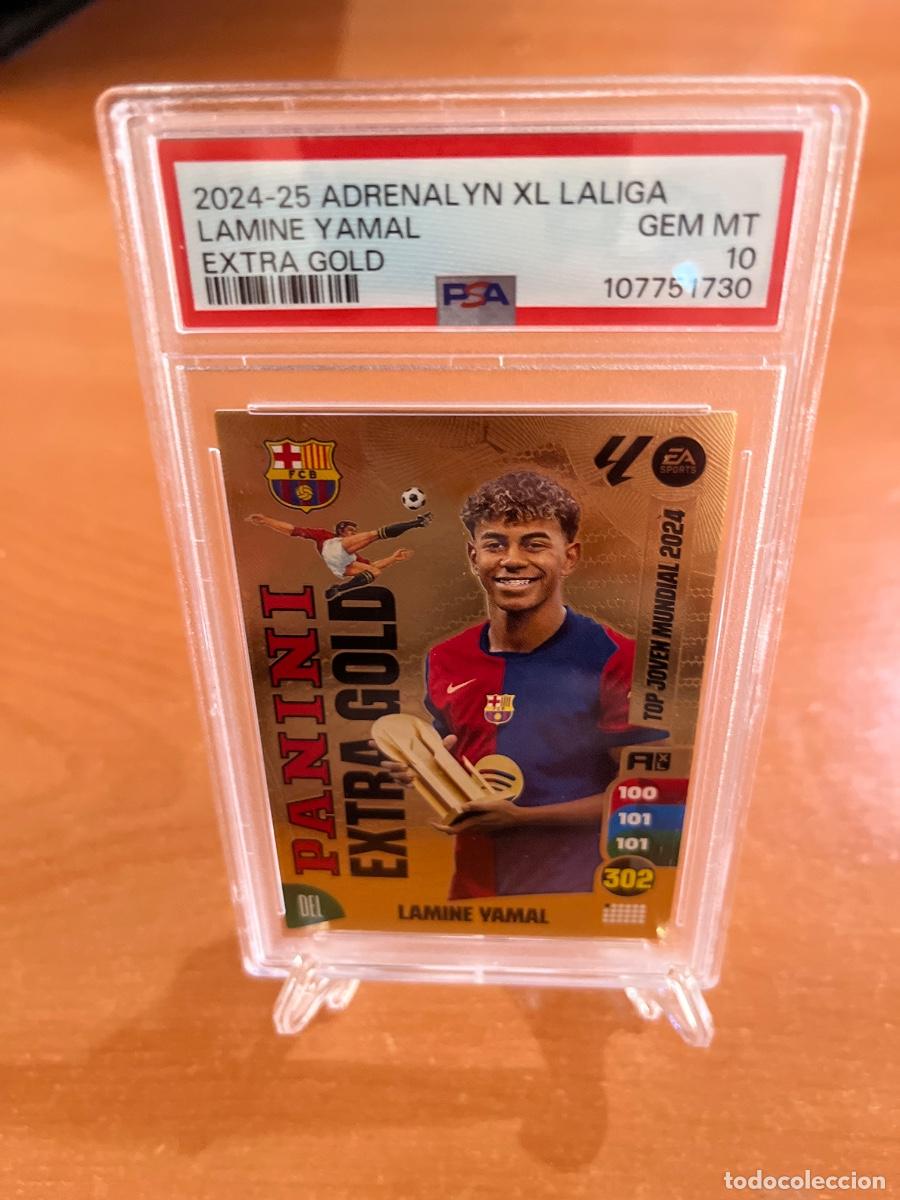 Football Stickers: 2024-25 ADRENALYN XL LAMINE YAMAL EXTRA GOLD PSA 10