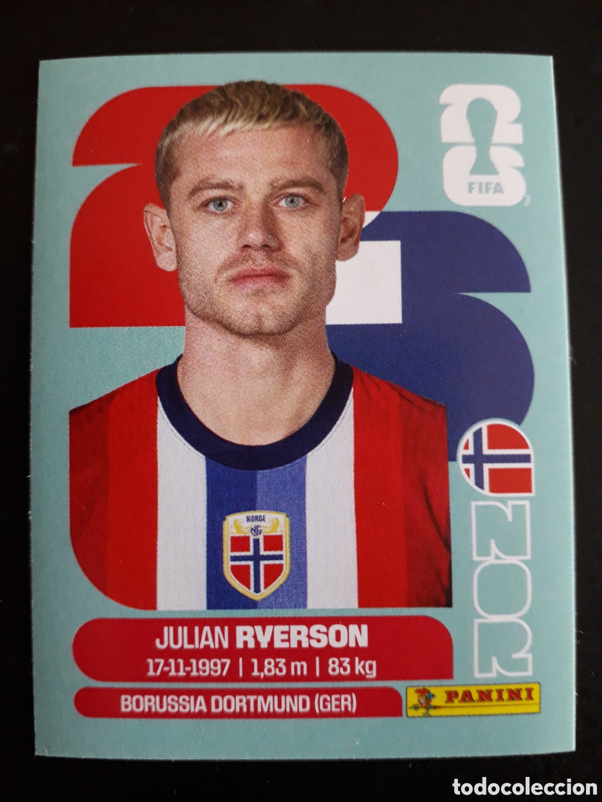 Cromos de f&uacute;tbol: RIVERSON NORUEGA NOR 3 MUNDIAL F&Uacute;TBOL 2026 FIFA WORLD CUP PANINI SIN PEGAR PEDIDO M&Iacute;NIMO 3&euro;