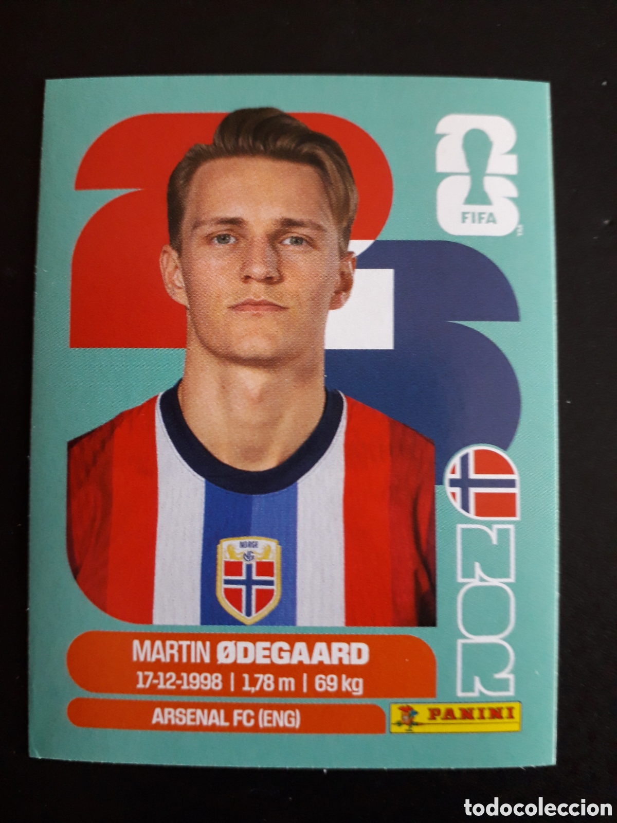 Cartes &agrave; collectionner de Football: &Oslash;DEGAARD NORUEGA NOR 10 MUNDIAL F&Uacute;TBOL 2026 FIFA WORLD CUP PANINI SIN PEGAR PEDIDO M&Iacute;NIMO 3&euro;.