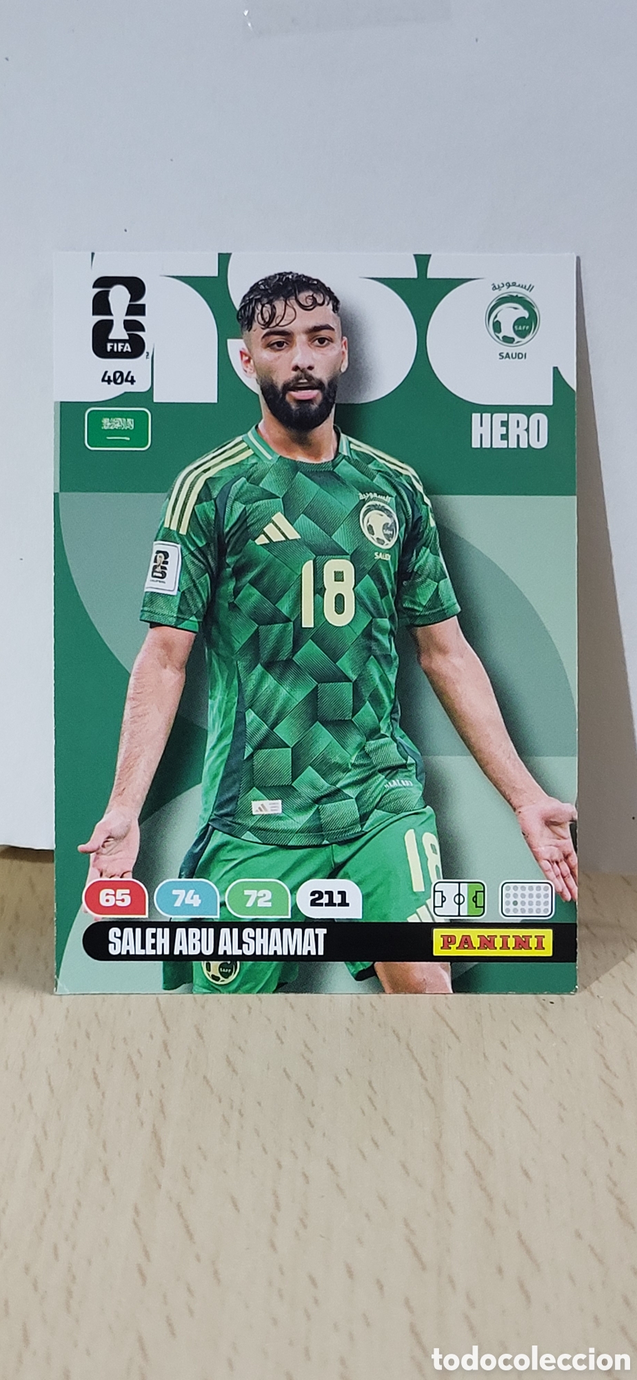 Fu&szlig;ball-Sticker: SALEH ABU ALSHAMAT ARABIA SAUDI N&ordm; 404 ADRENALYN XL MUNDIAL 2026 26 FIFA WORLD CUP PANINI