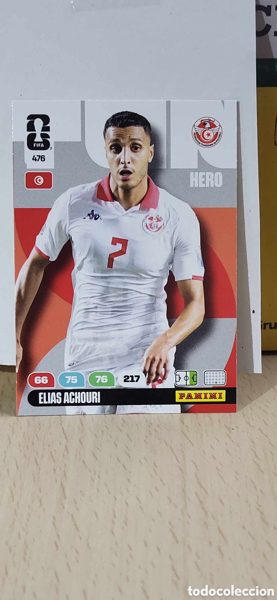Figurine di Calcio: ELIAS ACHOURI TUNEZ N&ordm; 476 ADRENALYN XL MUNDIAL 2026 26 FIFA WORLD CUP PANINI