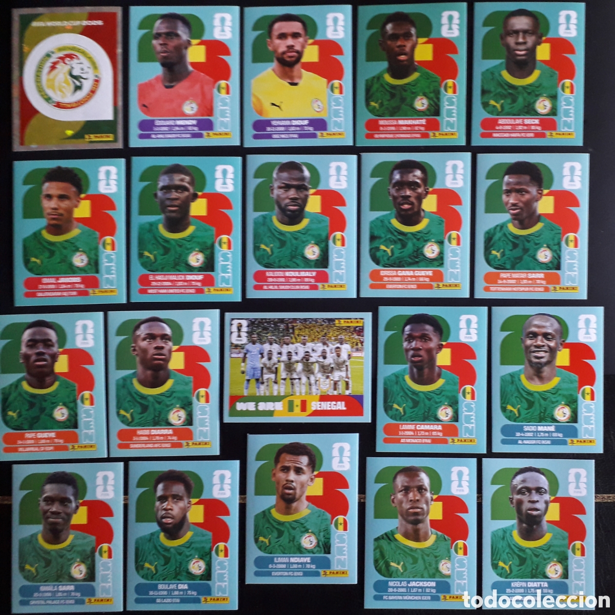 Cromos de Futebol: 20 CROMOS SENEGAL, EQUIPO COMPLETO MUNDIAL F&Uacute;TBOL 2026 FIFA WORLD CUP PANINI SIN PEGAR