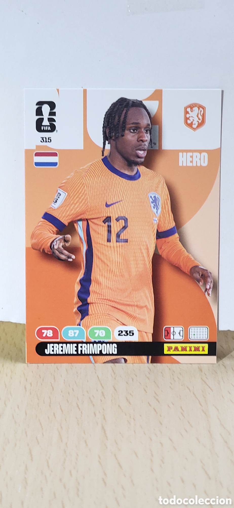 Fu&szlig;ball-Sticker: JEREMIE FRIMPONG PAISES BAJOS HOLANDA N&ordm; 315 ADRENALYN XL MUNDIAL 2026 26 FIFA WORLD CUP PANINI
