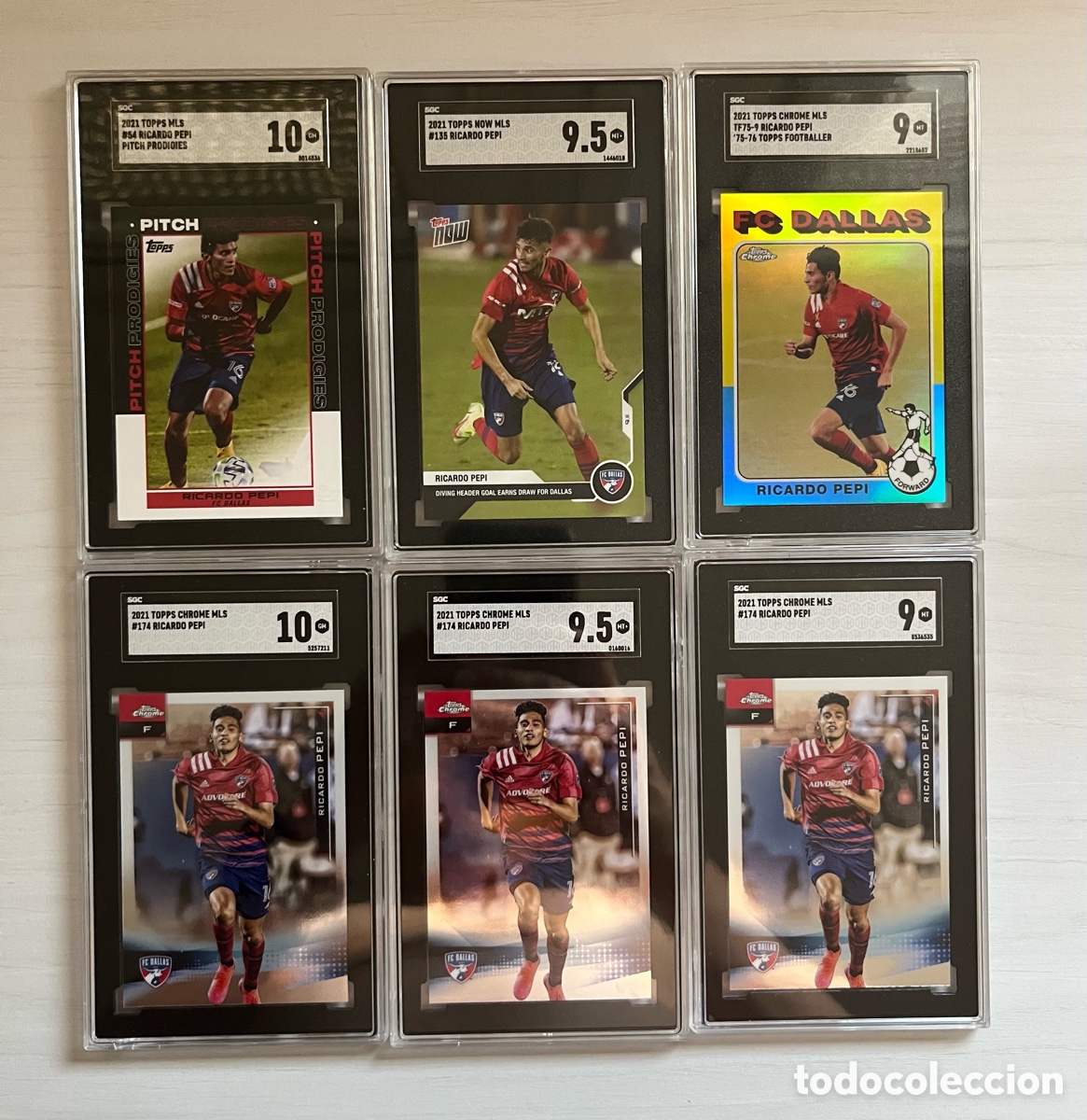 Cromos de f&uacute;tbol: 6 cards gradeadas Rookie Card Ricardo Pepi EEUU Estados Unidos USA mundial