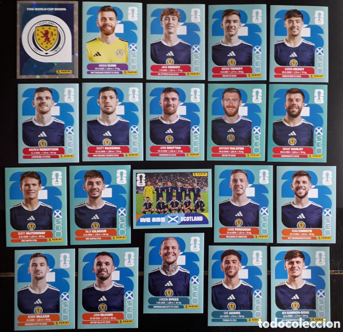 Cromos de f&uacute;tbol: 20 CROMOS ESCOCIA, EQUIPO COMPLETO MUNDIAL F&Uacute;TBOL 2026 FIFA WORLD CUP PANINI SIN PEGAR