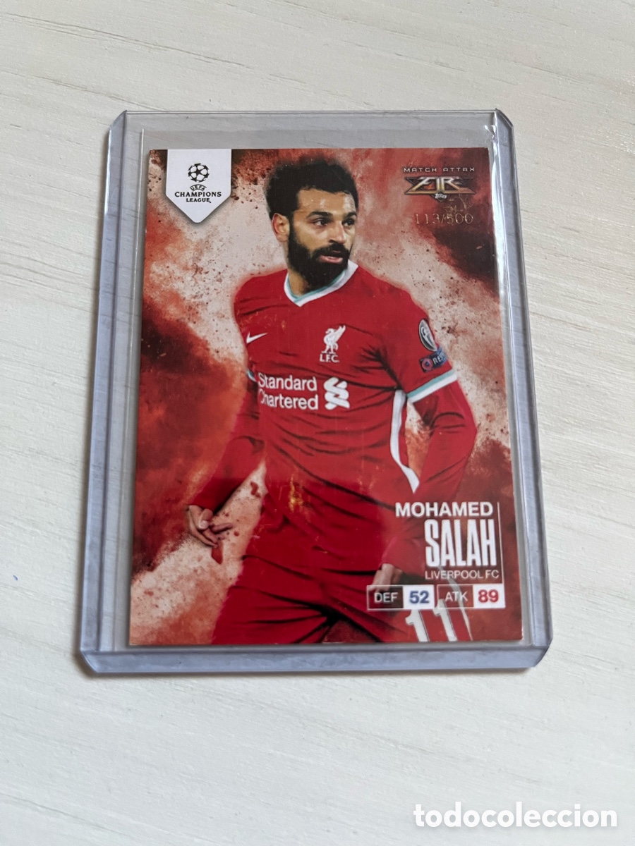 Cartes &agrave; collectionner de Football: 2020 Mohamed Salah Liverpool Egipto Topps Match Attax 101 Fire Limitada 500 (113)