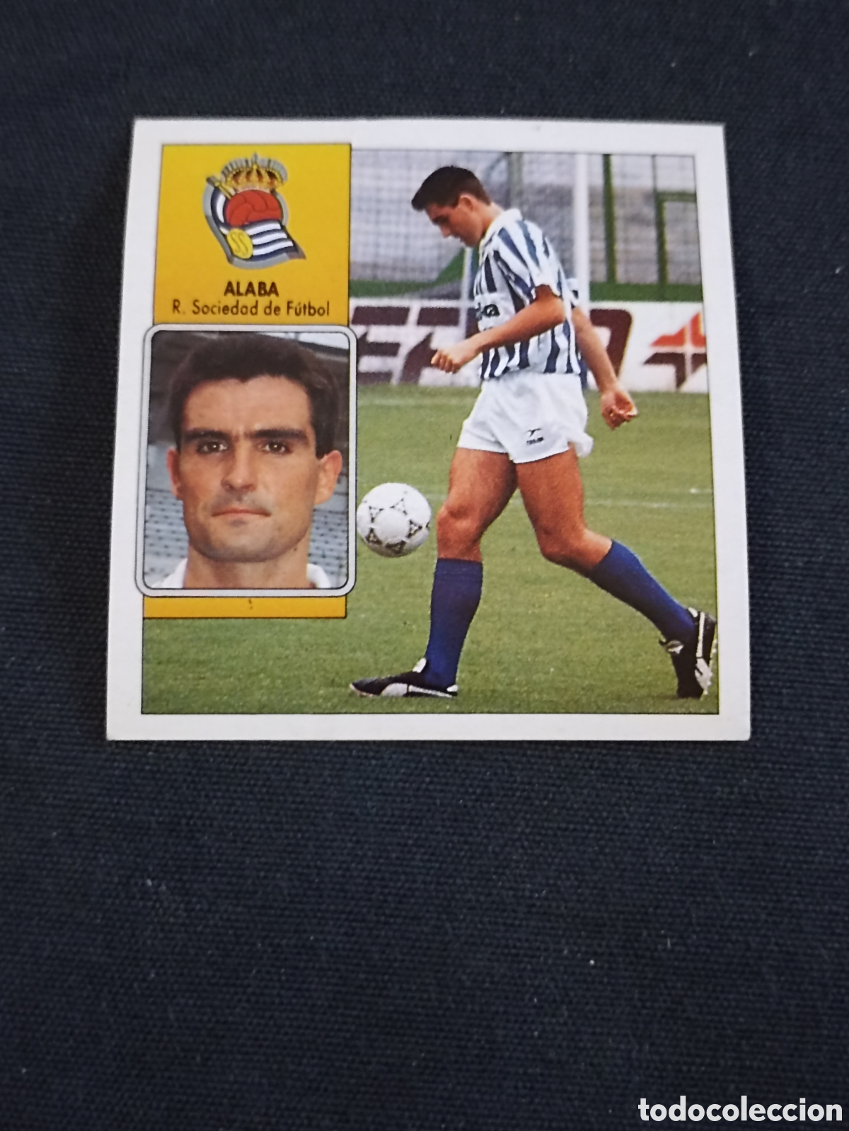 Cromos de f&uacute;tbol: Alaba ( Real Sociedad de F&uacute;tbol ). Liga este 92-93. Nunca pegado