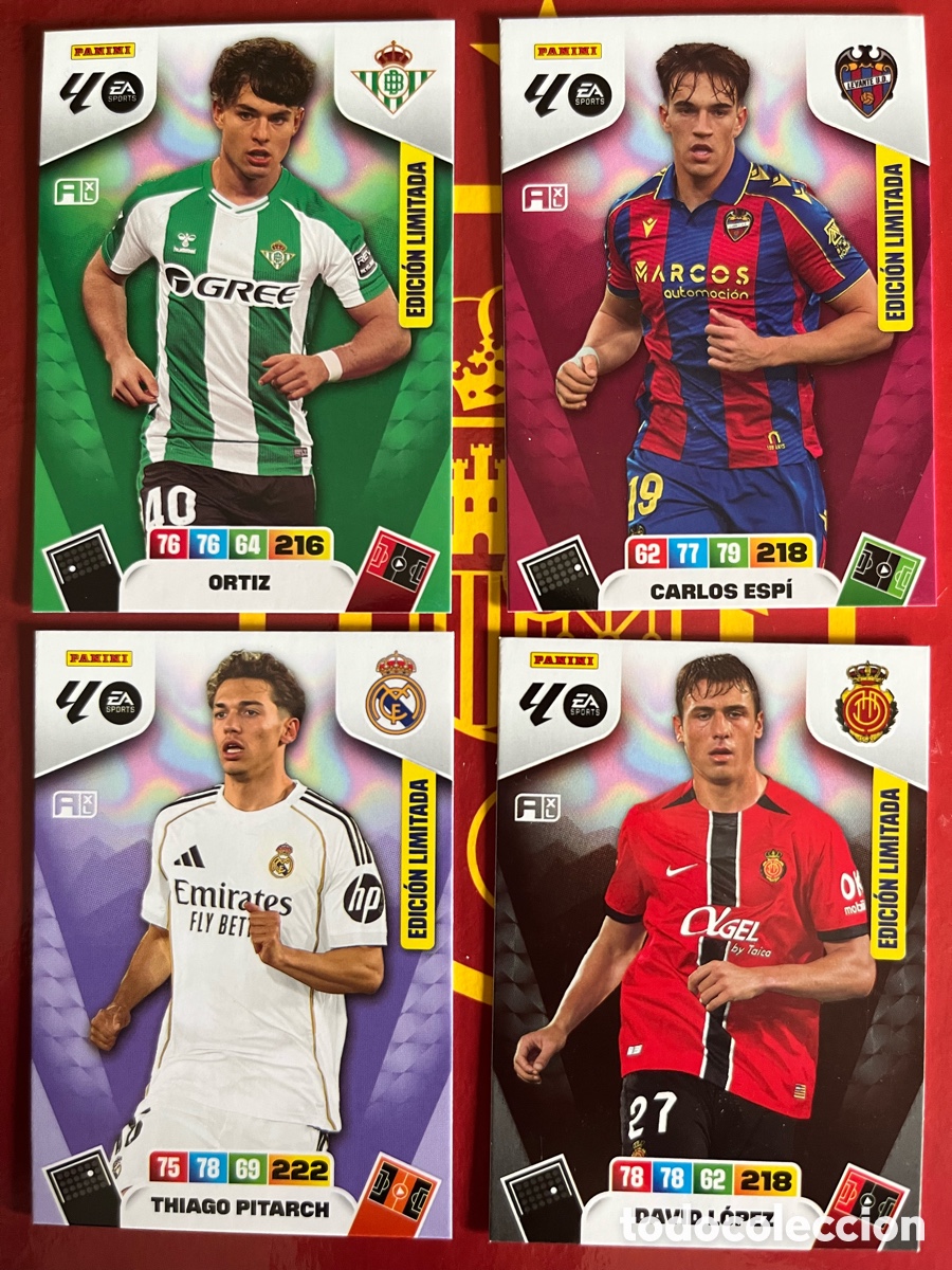 Fu&szlig;ball-Sticker: LAST MOMENTS EDICIONES LIMITADAS ADRENALYN 2025 2026 25 26 REAL MADRID MALLORCA LEVANTE BETIS