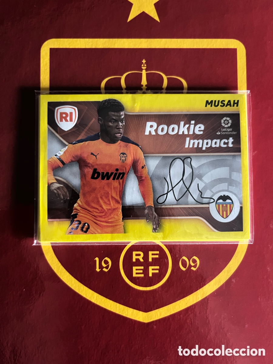 Figurine di Calcio: MUSAH ROOKIE EDICI&Oacute;N LIMITADA FIRMADA LIGA ESTE 2021 2022 21 22 VALENCIA CF SIN PEGAR