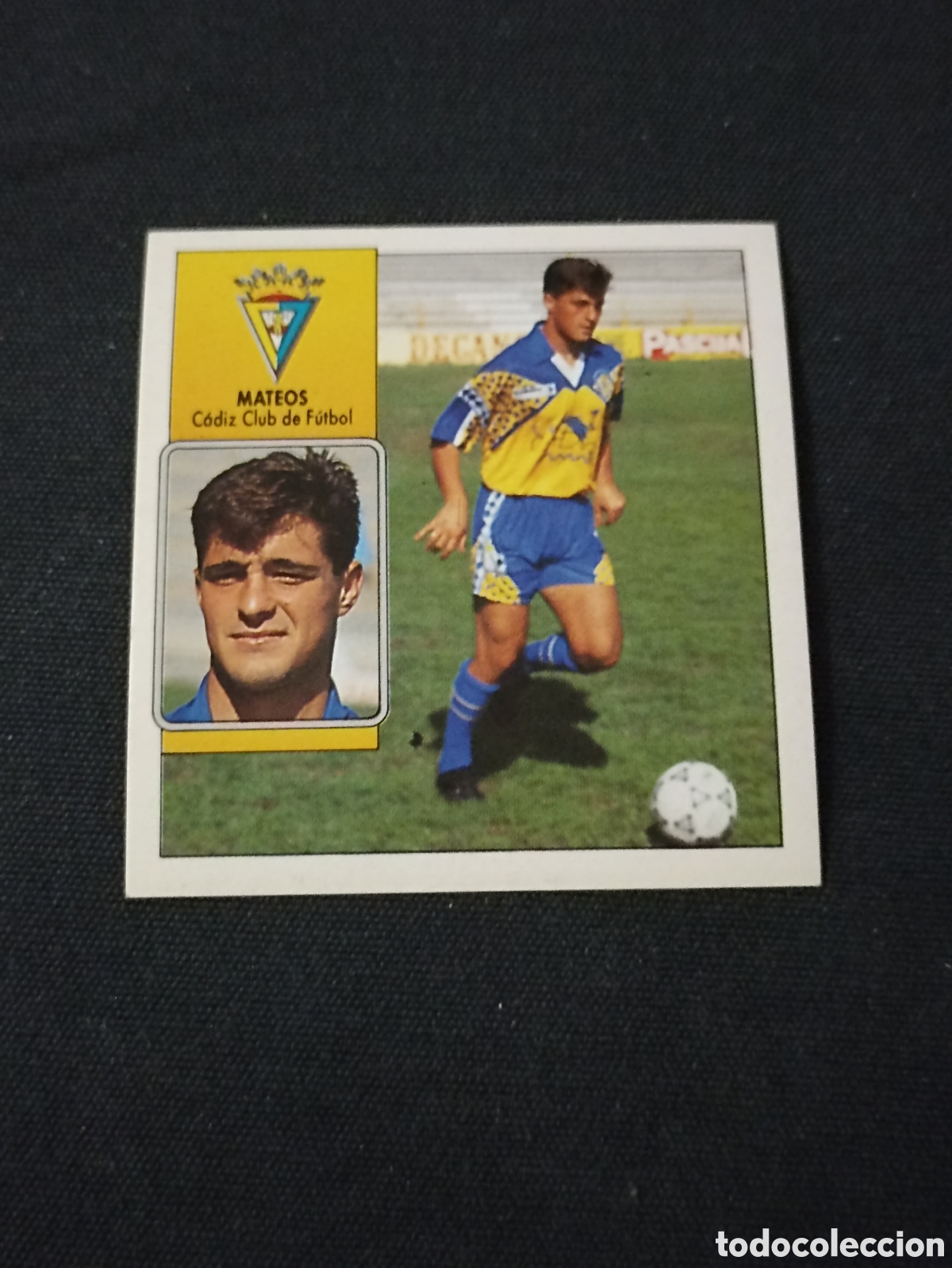 Fu&szlig;ball-Sticker: Mateos ( C&aacute;diz Club de F&uacute;tbol ). Liga este 92-93. Nunca pegado