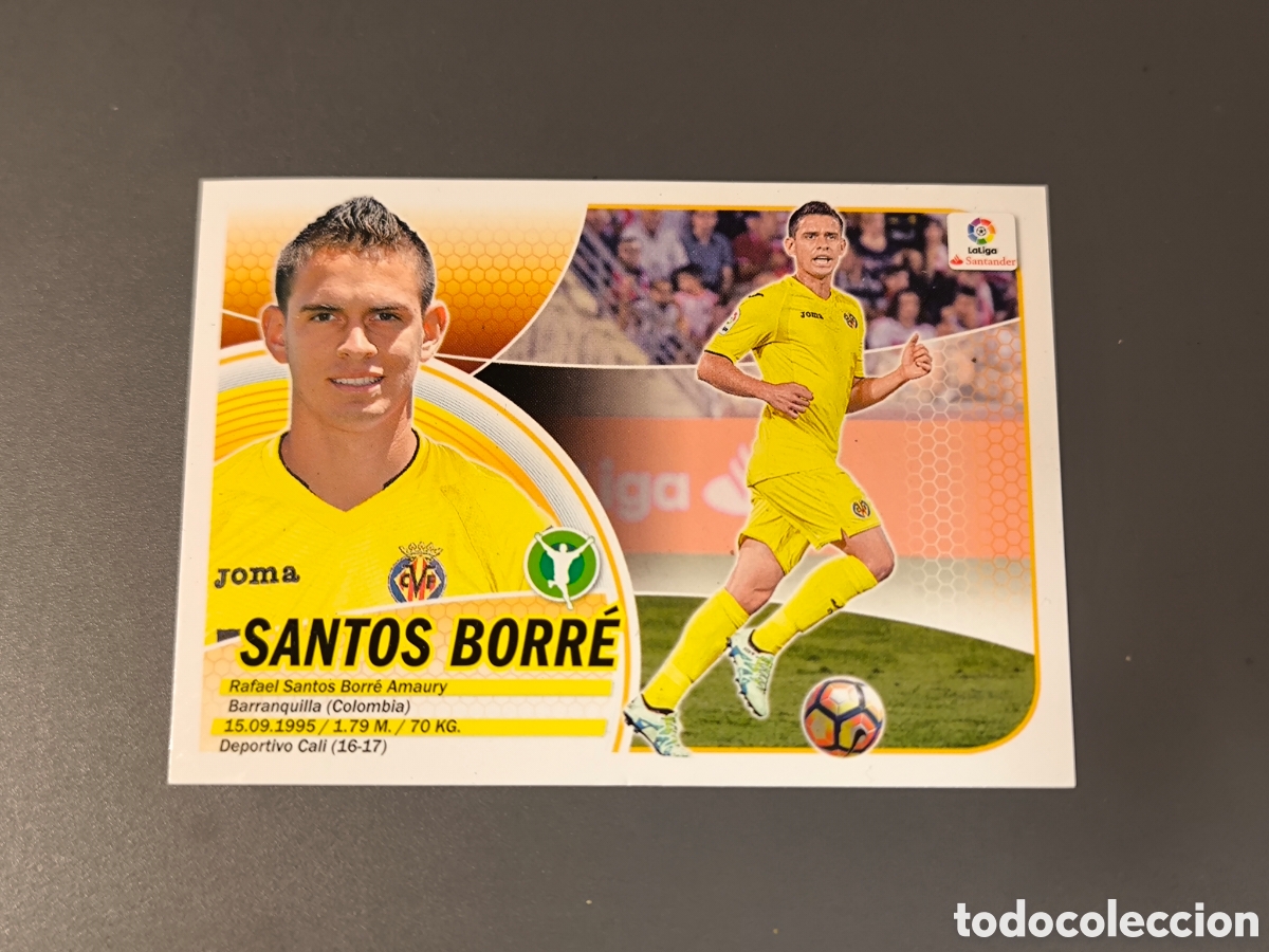 Cromos de f&uacute;tbol: SANTOS BORR&Eacute; 16 BIS Error sin escudo Villarreal CF Liga Este 16 17