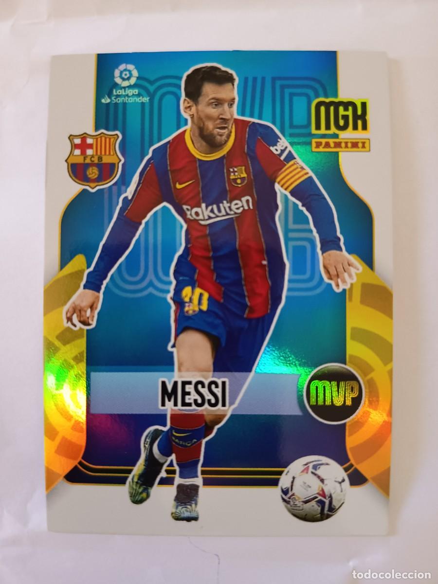 Figurine di Calcio: CARD 375 LIONEL LEO MESSI MVP BARCELONA BAR&Ccedil;A ARGENTINA - LIGA MEGACRACKS MGK PANINI 2021 2022 21 22