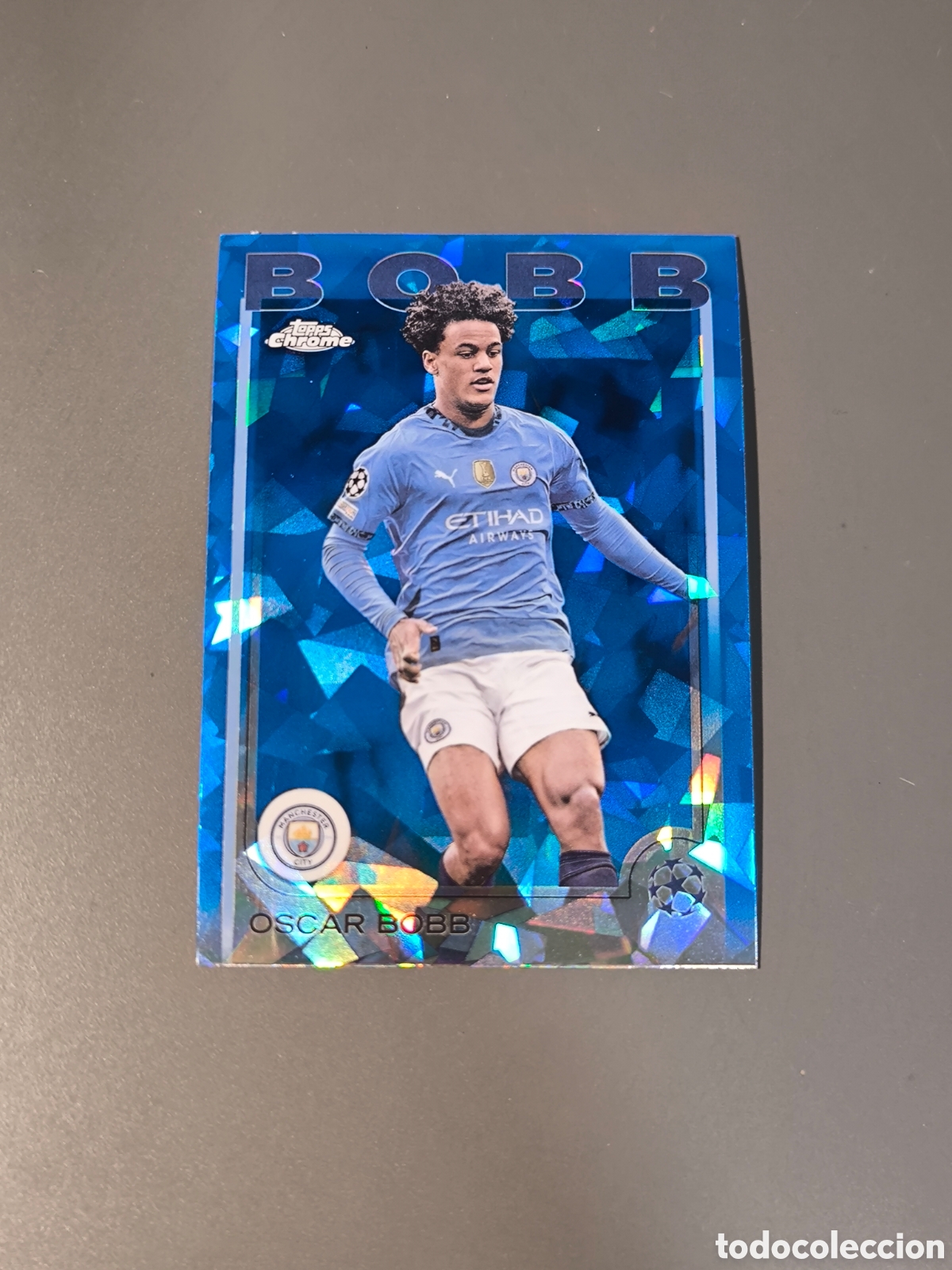 Cromos de f&uacute;tbol: OSCAR BOBB 91 Manchester City Topps Chrome Sapphire