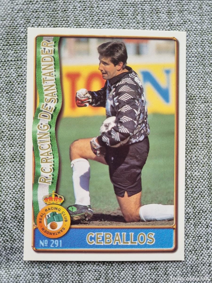 Football Stickers: 291 CEBALLOS (Racing de Santander). Las Fichas de la Liga 1996 1997 96 97 (Mundicromo)