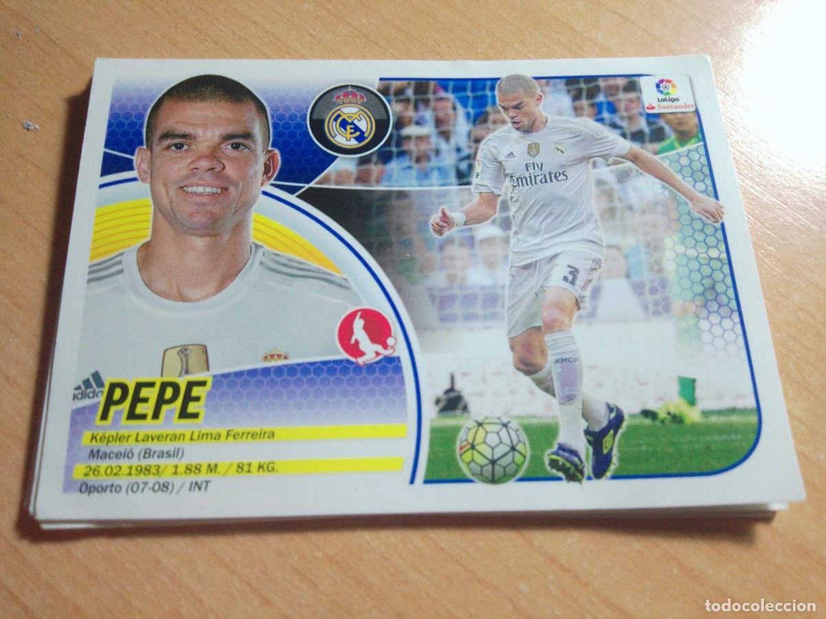 Football Stickers: 4 PEPE DEL REAL MADRID 16 17 LIGA ESTE 2016 2017 SIN PEGAR