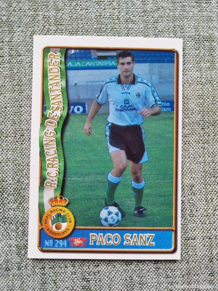 Cromos de f&uacute;tbol: 294 PACO SANZ (Racing de Santander) &Uacute;LTIMA HORA. Las Fichas de la Liga 1996 1997 96 97 (Mundicromo)
