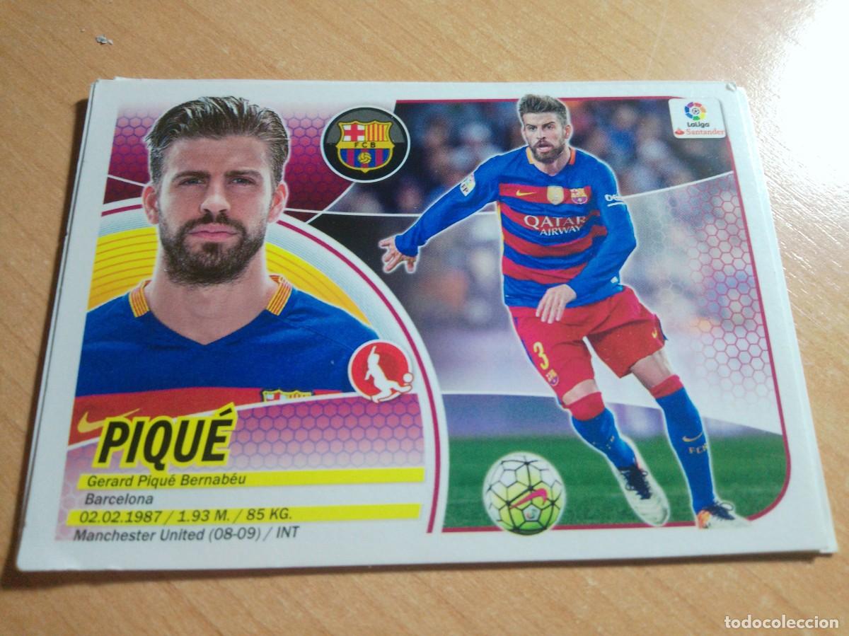 Cromos de f&uacute;tbol: 4 PIQUE DEL BARCELONA 16 17 LIGA ESTE 2016 2017 SIN PEGAR