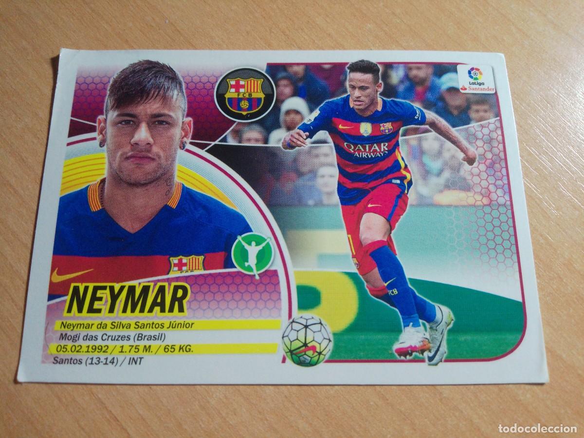 Cromos de f&uacute;tbol: 15 NEYMAR DEL BARCELONA 16 17 LIGA ESTE 2016 2017 SIN PEGAR