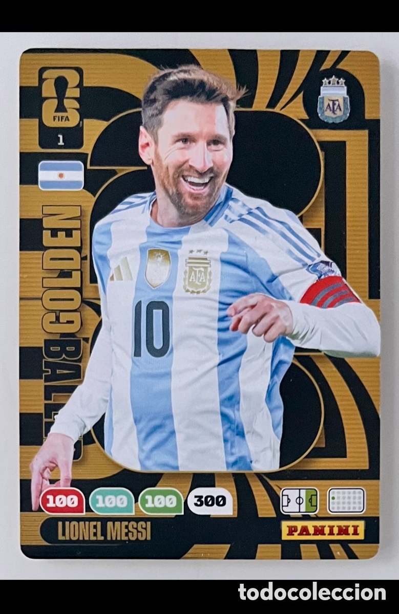 Cromos de f&uacute;tbol: 1 MESSI GOLDEN BALLER MUNDIAL FIFA 2026