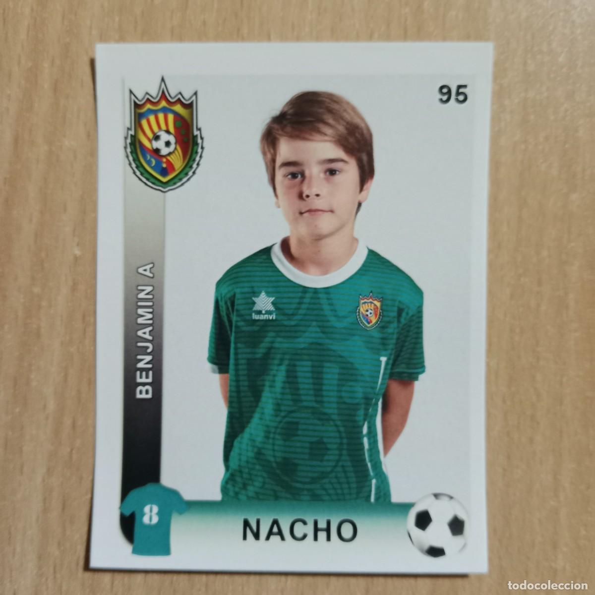 Cromos de f&uacute;tbol: NACHO - JUGADOR - BENJAM&Iacute;N A - TAVERNES BLANQUES CLUB F&Uacute;TBOL -STICKER CROMO N&ordm; 95 - A&Ntilde;O 2018.