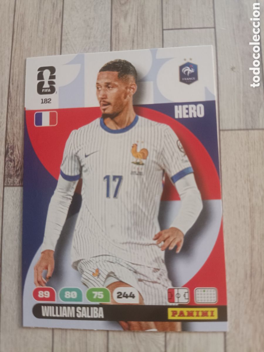 Football Stickers: 182 WILLIAM SALIBA FRANCIA HERO ADRENALYN XL MUNDIAL FIFA WORLD CUP 2026 PANINI