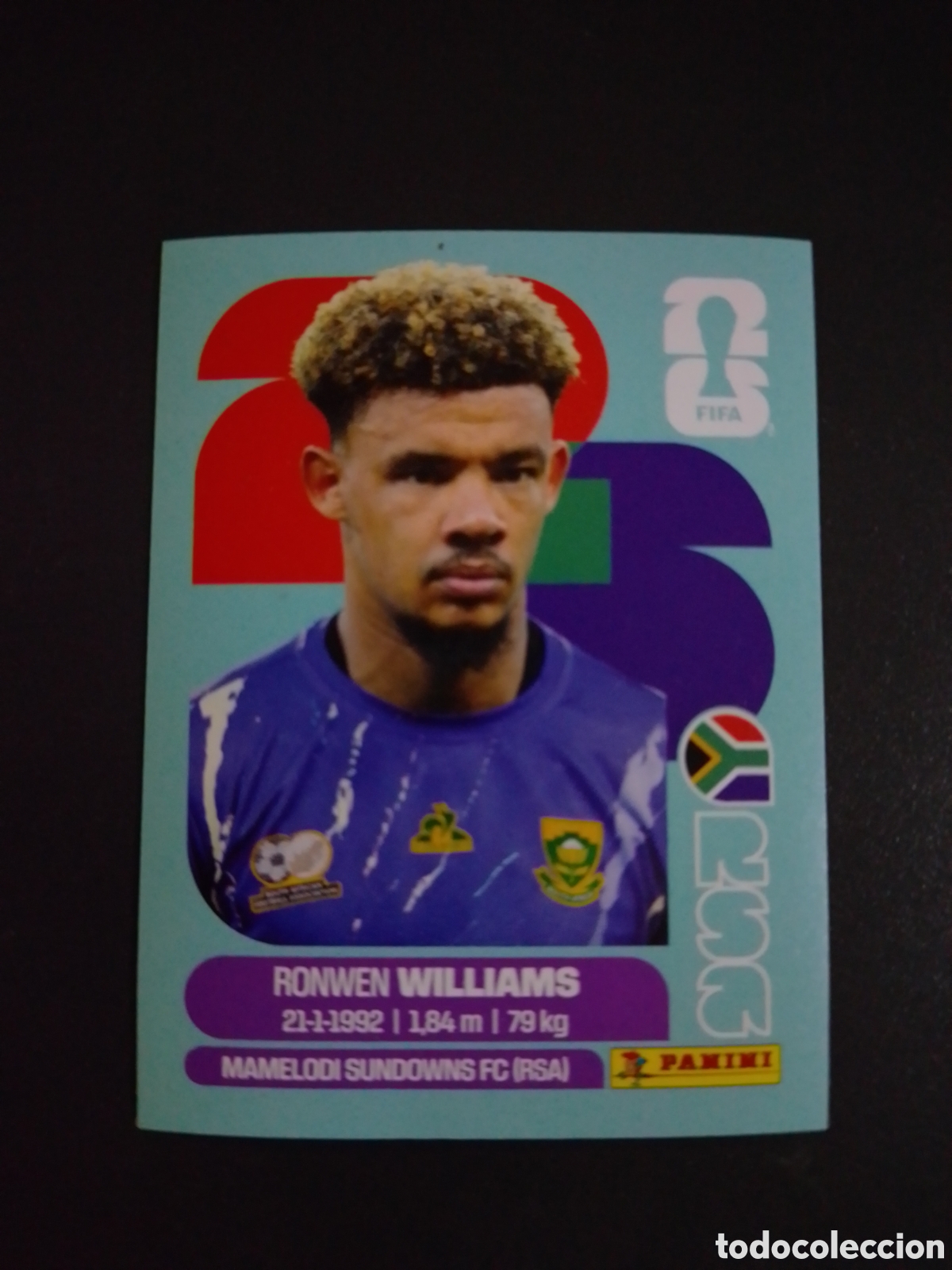 Cromos de f&uacute;tbol: CROMO N&Uacute;MERO 2 WILLIAMS SUD&Aacute;FRICA. MUNDIAL 2026. PANINI.