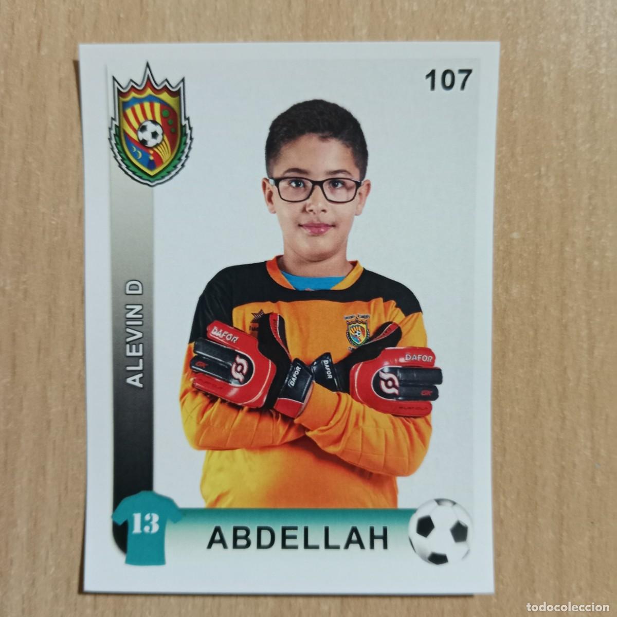 Cromos de f&uacute;tbol: ABDELLAH - PORTERO - ALEV&Iacute;N D - TAVERNES BLANQUES CLUB F&Uacute;TBOL -STICKER CROMO N&ordm; 107 - A&Ntilde;O 2018.