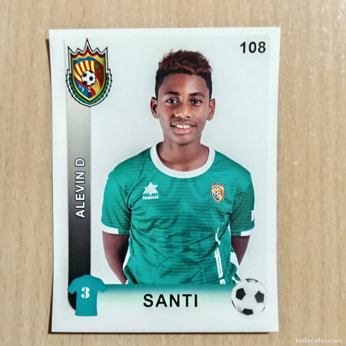 Cromos de f&uacute;tbol: SANTI - JUGADOR - ALEV&Iacute;N D - TAVERNES BLANQUES CLUB F&Uacute;TBOL -STICKER CROMO N&ordm; 108 - A&Ntilde;O 2018.
